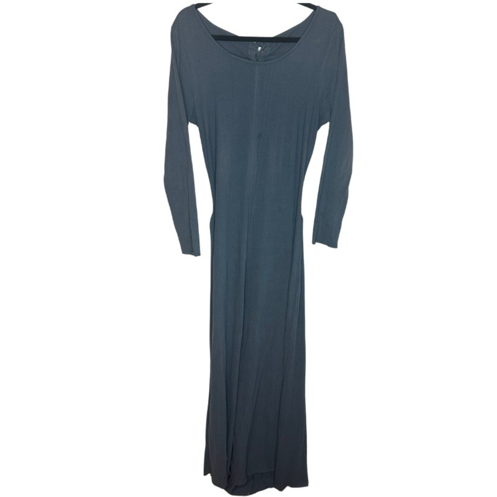 Free People FP Beach Date Night Maxi Dress Midnight Blue Backless Size L NWT